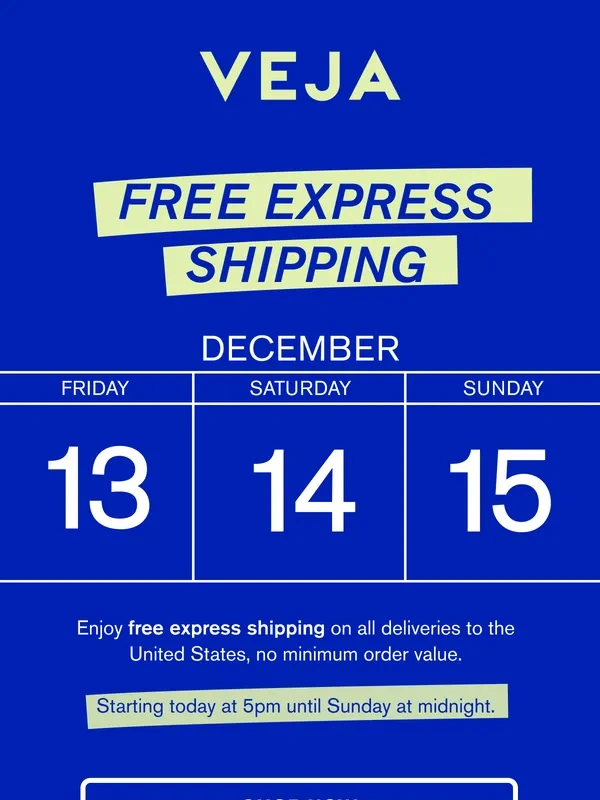VEJA - Free express shipping