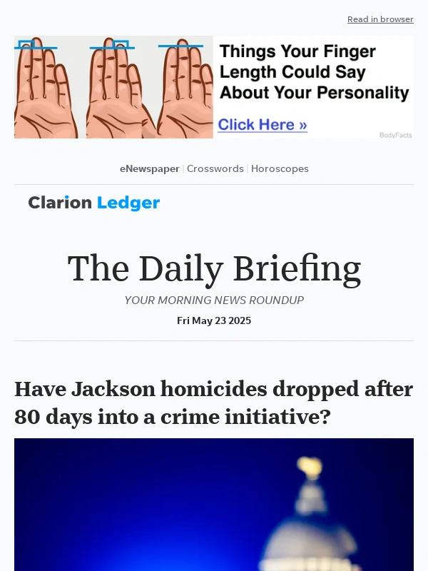 Clarion Ledger - Daily Briefing: Have Jackson homicides dropped after 80 days into a crime initiative?