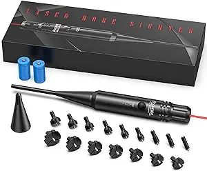EZshoot Bore Sight Kit for .17 to 12GA Caliber Rifles Pistols Green or Red Laser Sight Boresighter with Big Button Switch