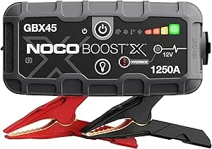 NOCO Boost X GBX45: 1250A UltraSafe Jump Starter – 12V Lithium Battery Booster Pack, Portable Jump Box, Power Bank & Jumper Cables - for 6.5L Gas and 4.0L Diesel Engines