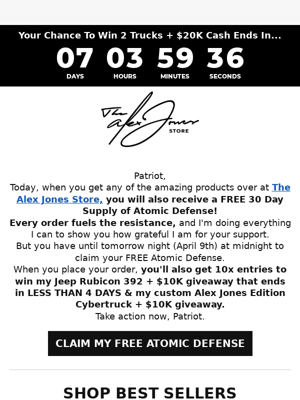 INFOWARS - Get a FREE 30 Day Supply Of Atomic Defense Today