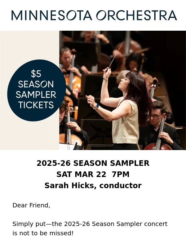 Minnesota Orchestra - $5 tickets are going fast