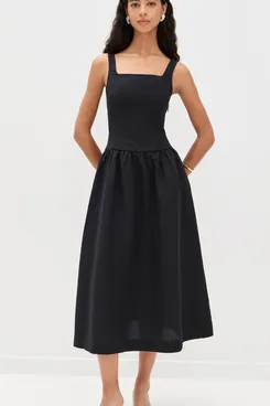 Aligne Rosia Linen Midi Dress