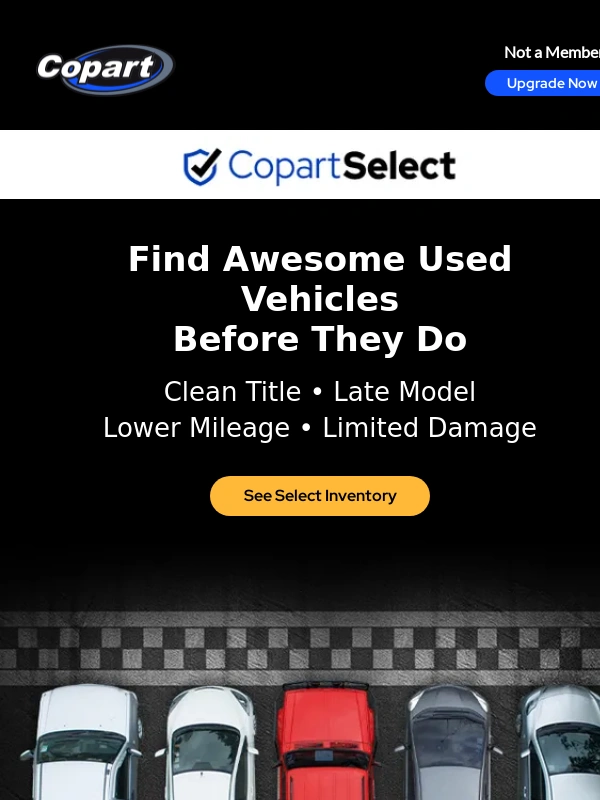 Copart Secure Funds - Get ready for the Copart Select Auction