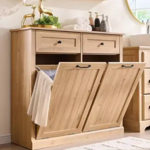 Tilt-Out Double Laundry Hamper Cabinet
