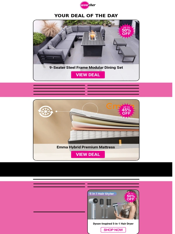 Wowcher - Modern 9-Seater Aluminium Garden Dining Set with Fire Pit | 3-in-1 USB Air Humidifier,Fan & Cooler with Lighting Options | 3m or 4m Pergola Rectangular Gazebo - Grey & White! | IENYRID S1 Off-Road E-Scooter - Free Delivery! | Mystery Sunglasses for Him o