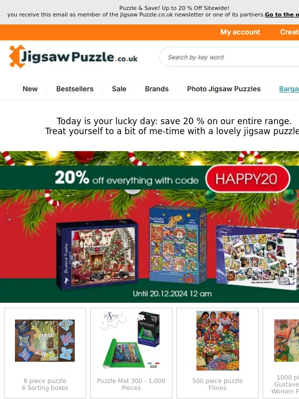 Jigsaw Puzzle - Puzzle & Save! Up to 20 % Off Sitewide!