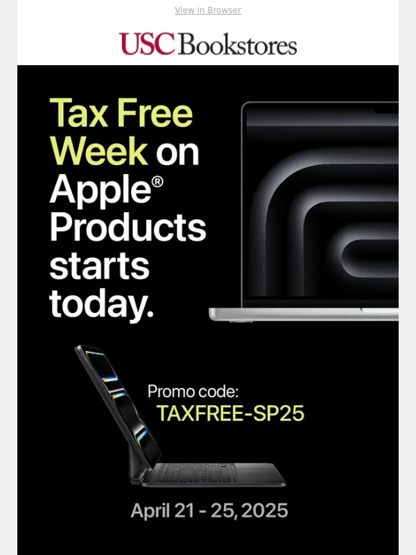 USC Bookstore - Starts Today! Apple Tax Free Week