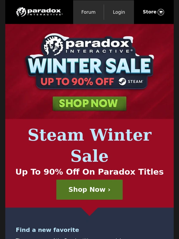 Paradox Interactive - Up To 90% Off During The Steam Winter Sale