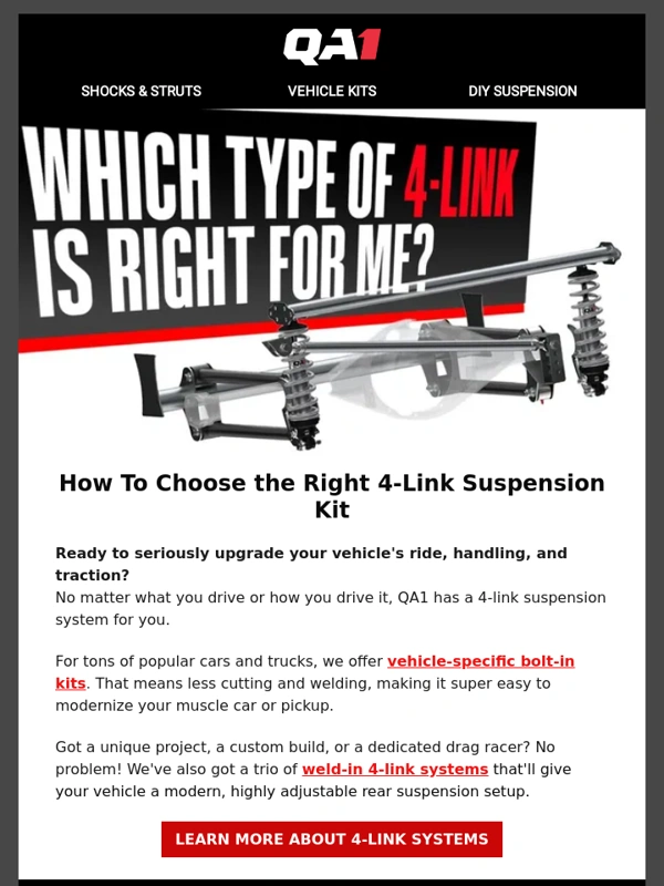 QA1 - Considering a Suspension Upgrade? Learn About 4-Links
