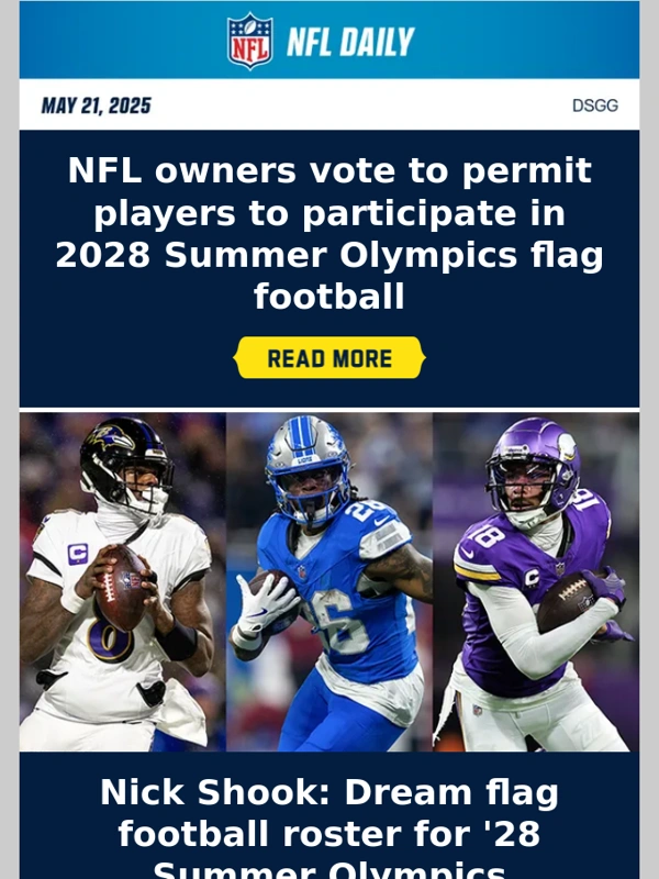 Nfl - NFL Players Sanctioned to Play Flag Football in the '28 Olympics!