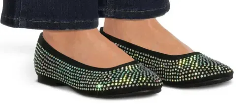 No Boundaries Women's Rhinestone Ballet Flats