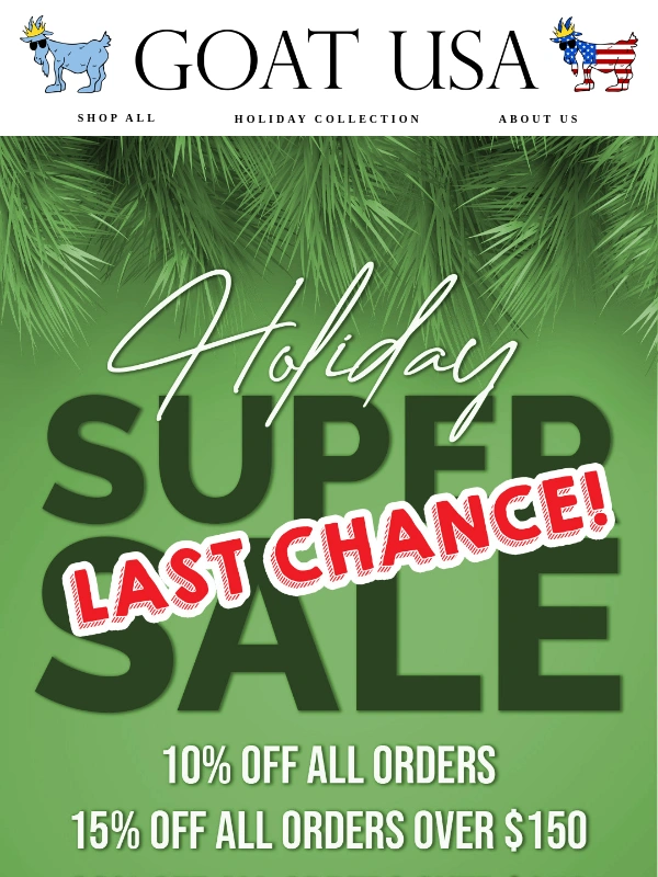 GOAT USA - LAST CHANCE: Shop the Holiday Sale?