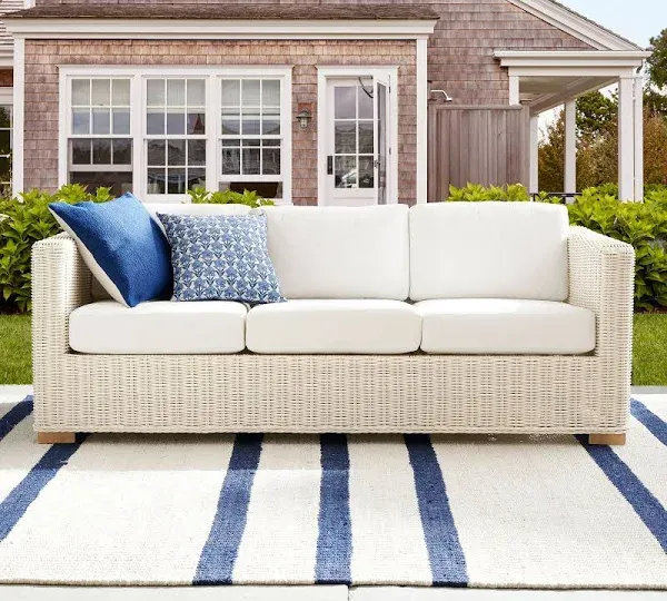 Huntington Wicker Square Arm Outdoor Sofa (81")