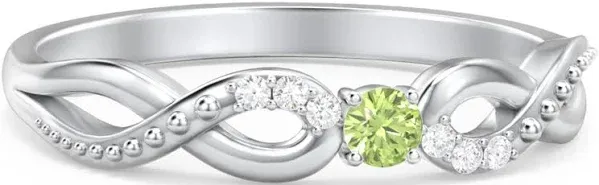 Gold Double Infinity Birthstone Ring with Accents