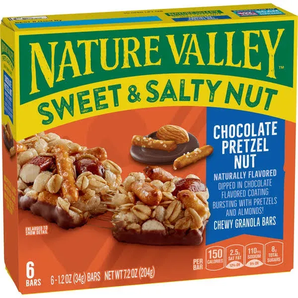 Nature Valley Sweet Salty Chocolate Pretzel Nut Granola Bars