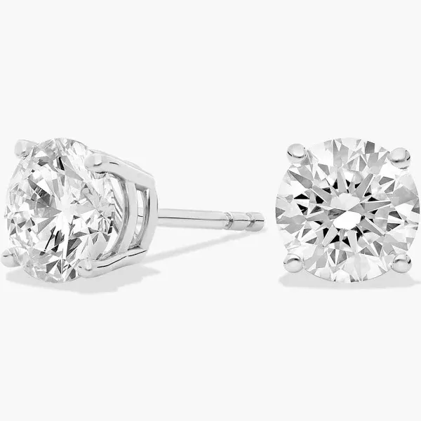 Blue Nile GIA Jewelry Report Four Prong Diamond Stud Earrings In Platinum, Womens and Mens Jewelry