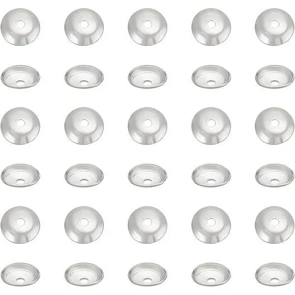 PH 30pcs Sterling Silver Beads Caps