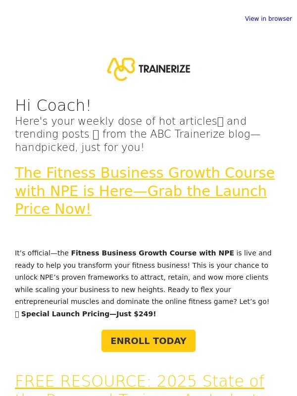 Trainerize - FREE RESOURCE: 2025 State of the Personal Trainer: An Industry Report by ABC Trainerize