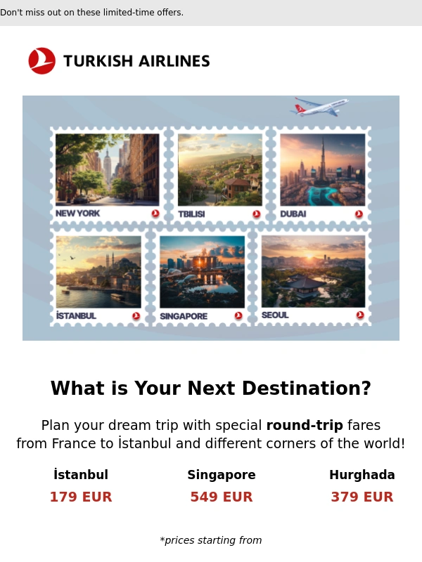 Turkish Airlines - Fly to Your Dream Destinations with Prices Starting from 119€ ✈️