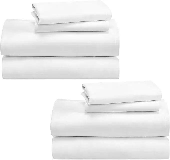 California Design Den - Queen Sheet Set, 100% Cotton, Queen Size, Deep Pockets, White