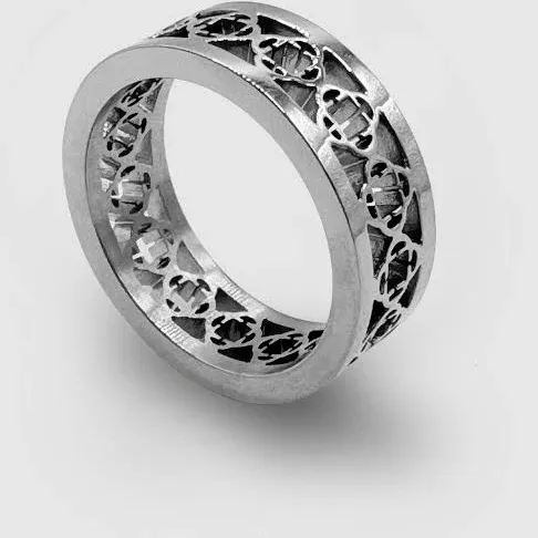 CRAFTD Men's Silver Clover Band Ring