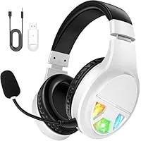 WiseWing Wireless Gaming Headset with Noise-Canceling Mic, Bluetooth 5.4, RGB, 60H Battery for PC, PS5, Switch, Mobile