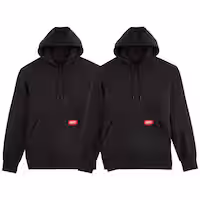 Men's X-Large Black Midweight Cotton/Polyester Long-Sleeve Pullover Hoodie (2-Pack) $79.97