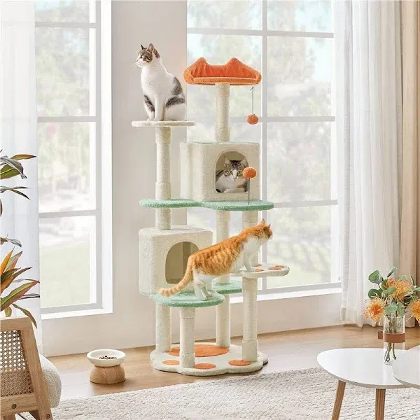 Yaheetech Paw-Shaped Play Cat Tower