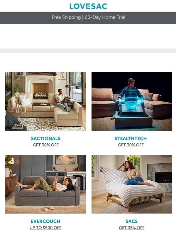 LoveSac - Get 30% Off the Couch You Need Now – Then Add on Later