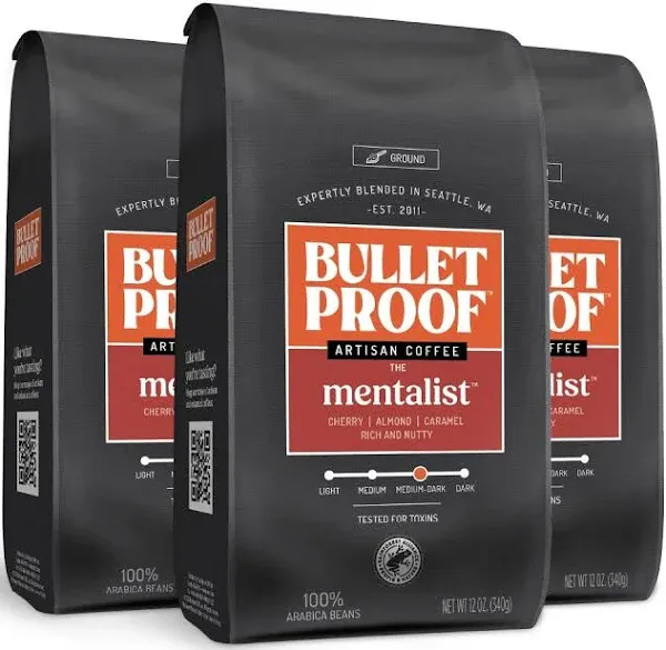 Bulletproof The Mentalist Ground Coffee 3 Pack 12 oz. Each Dark Roast