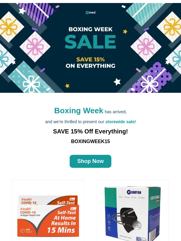 RT - Boxing Week Sale ? Save 15% Off Everything