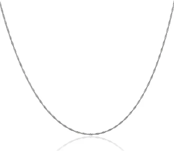 14K Solid Yellow Gold Singapore Chain Necklace