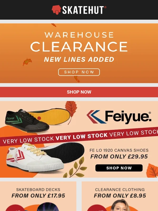Skatehut - End of Summer Sale! ? Massive Warehouse Clearance with Even More Lines Added