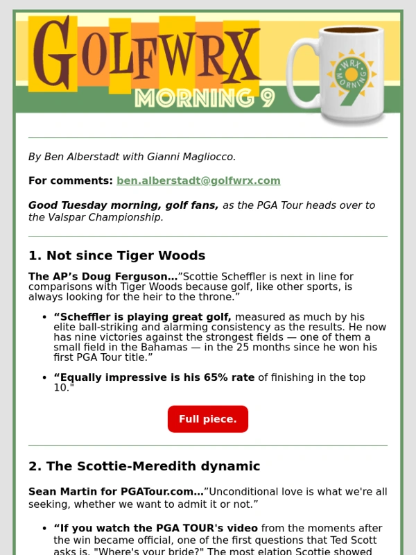 GolfWRX - Scheffler's 65% top-10 finish rate | Monahan: Constructive Monday PIF meeting | Hal Sutton alive and well