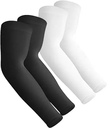 Aegend - 2 Pair Sun Protection Cooling Arm Sleeves, Compression, Tattoo Cover up, Sun Sleeves, Men Women Youth
