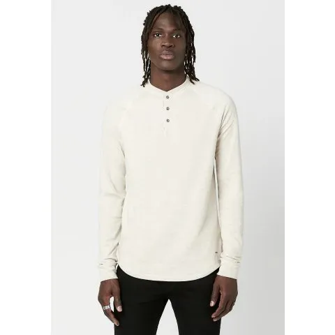 Kariver Henley Long Sleeve Henley in Milk - BM23368