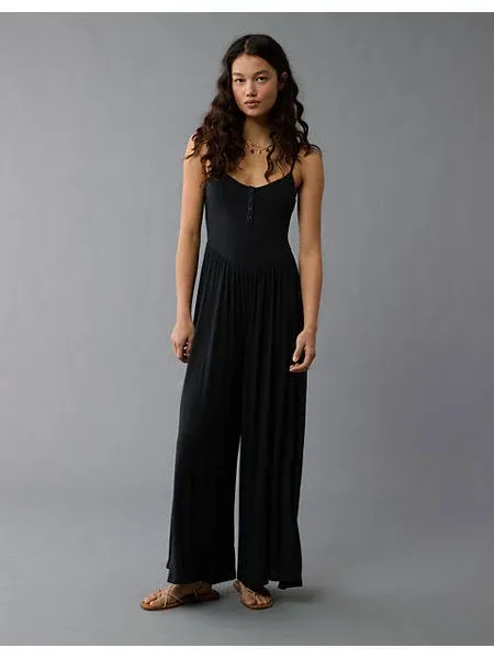 Ae Knit Henley Jumpsuit