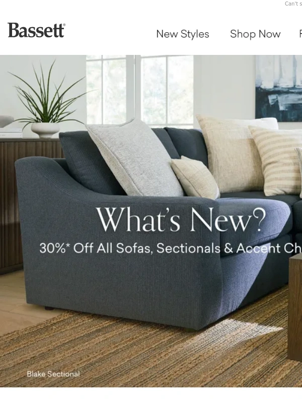 Bassett Furniture - New and 30% Off!