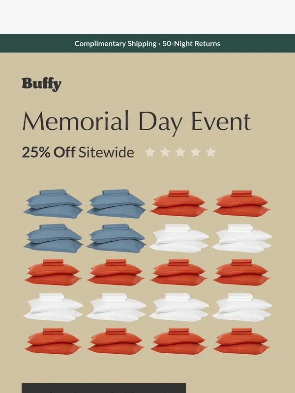 Buffy - 25% Off Sitewide,30% Off Bedding Sets