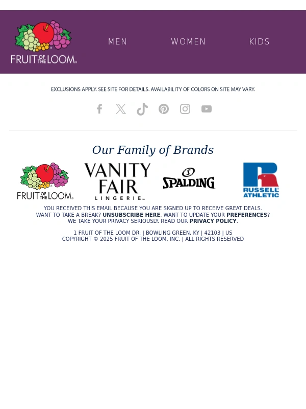FRUIT OF THE LOOM - Save 20% off Select Bras | Support for Every Woman