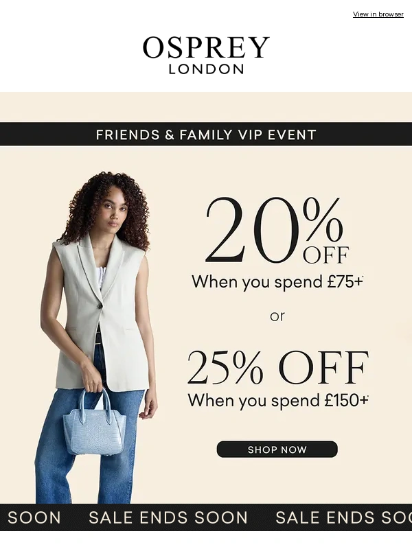 OSPREY - ENDS SOON: Extra 25% Off*