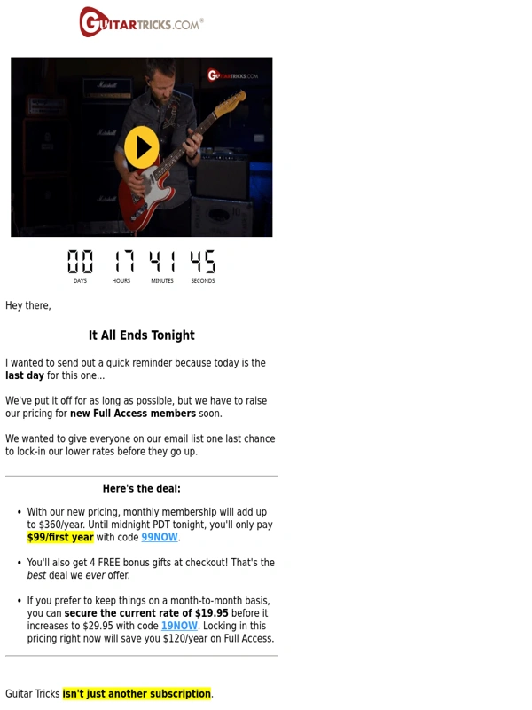 Guitar Tricks - This is going to end tonight. ?