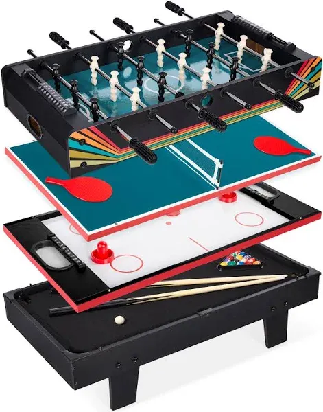 Best Choice Products 4-in-1 Multi Game Table Childrens Arcade Set