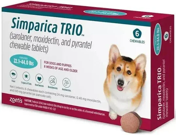 Simparica Trio Chewable Tablets for Dogs