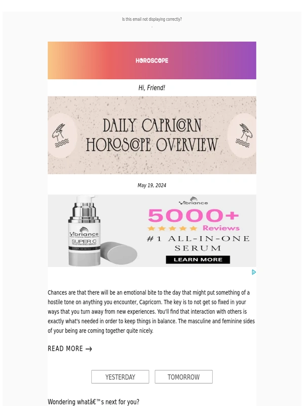Keen - Your Daily Horoscope Sun May 19