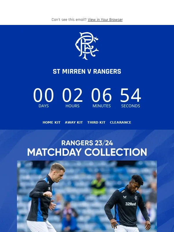 Rangers - Train just like the first team with the 23/24 Matchday Collection