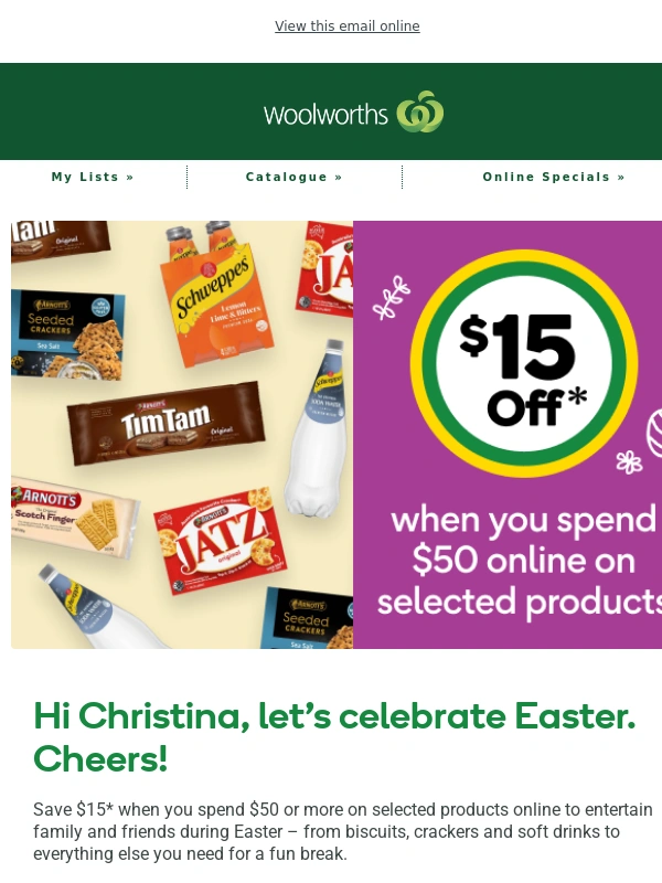 Woolworths - Cheers,it’s Easter,??