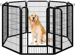 Yaheetech Dog Playpen Outdoor, 40 inch 8 Panels Dog Pen Indoor Heavy Duty Puppy Exercise Pen Metal Pet Fence for RV Camping/Yard/Garden