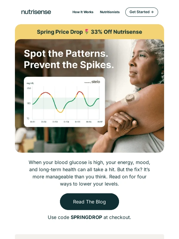 NutriSense - 4 Quick Ways to Lower Blood Glucose ?